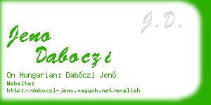jeno daboczi business card